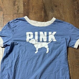 PINK Victoria's Secret Blue Dog T-Shirt